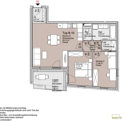 *Ende 2026* Provisionsfreie 3-Zimmer Wohnung mit Südausrichtung und Loggia! - Bild 3