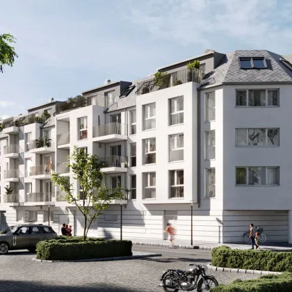 ZUM JUNGBRUNNEN! Ab ins Dachgeschoss! Perfekt aufgeteilte 3 Zimmer inkl. Terrasse! TOP Neubauprojekt + Beste Infrastruktur + Hochwertige Materialien + Garagenplatz optional! - Bild 2