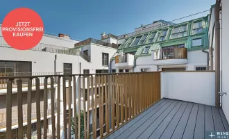 PROVISIONSFREI! LUXUS beim NASCHMARKT! Zwei-Zimmer-Erstbezug mit Balkon im 2. Dachgeschoß