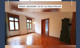 Graz-Geidorf-Repräsentative 112 m² Zimmer Altbauwohnung -Balkon - Parkplatz - Provisionsfrei